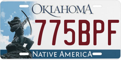 OK license plate 775BPF