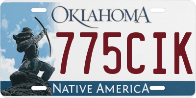 OK license plate 775CIK
