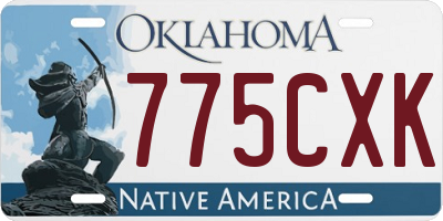OK license plate 775CXK