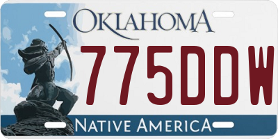 OK license plate 775DDW