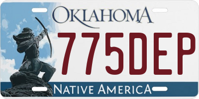 OK license plate 775DEP