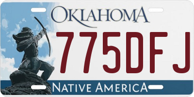 OK license plate 775DFJ