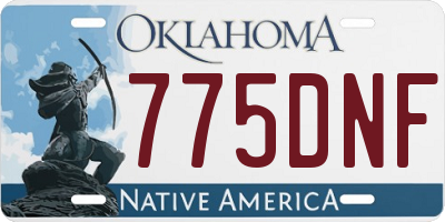 OK license plate 775DNF