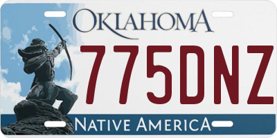 OK license plate 775DNZ