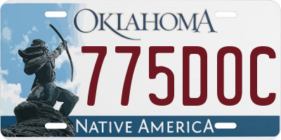 OK license plate 775DOC