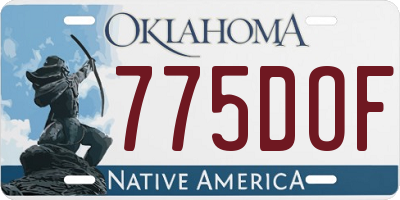 OK license plate 775DOF