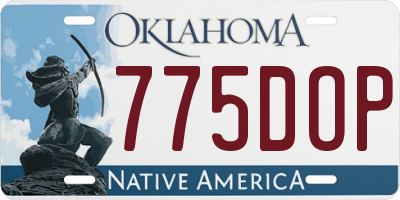 OK license plate 775DOP