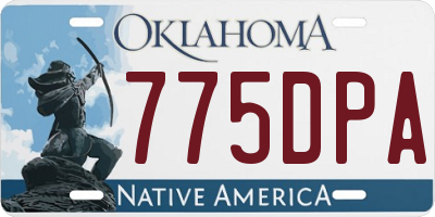 OK license plate 775DPA