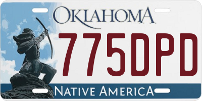OK license plate 775DPD