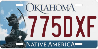 OK license plate 775DXF