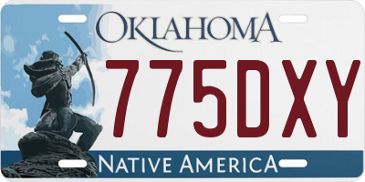 OK license plate 775DXY