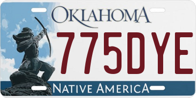 OK license plate 775DYE