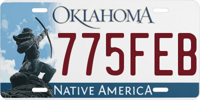 OK license plate 775FEB