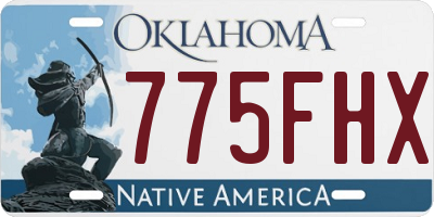 OK license plate 775FHX