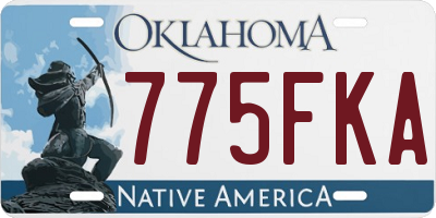 OK license plate 775FKA