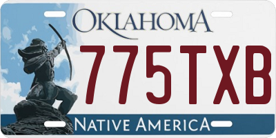 OK license plate 775TXB