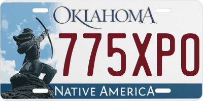 OK license plate 775XPO