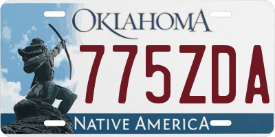 OK license plate 775ZDA
