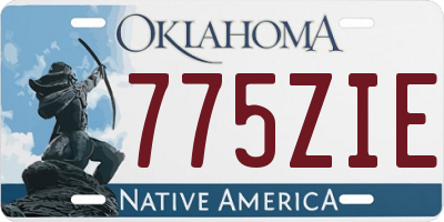 OK license plate 775ZIE