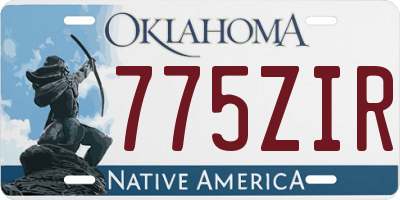 OK license plate 775ZIR