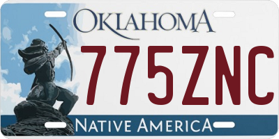 OK license plate 775ZNC