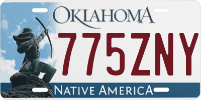 OK license plate 775ZNY