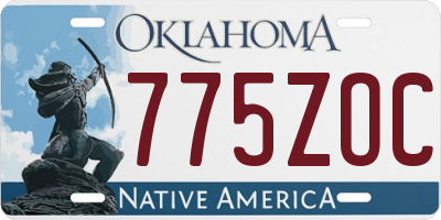OK license plate 775ZOC