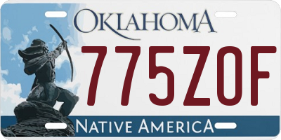 OK license plate 775ZOF