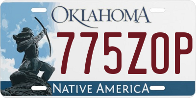 OK license plate 775ZOP