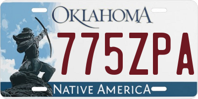 OK license plate 775ZPA