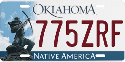 OK license plate 775ZRF