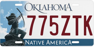 OK license plate 775ZTK