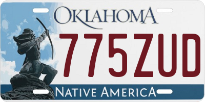 OK license plate 775ZUD