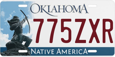 OK license plate 775ZXR