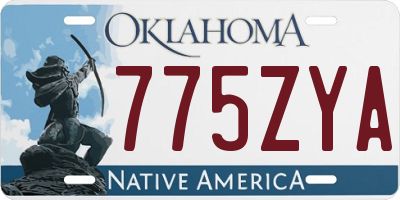 OK license plate 775ZYA