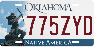 OK license plate 775ZYD