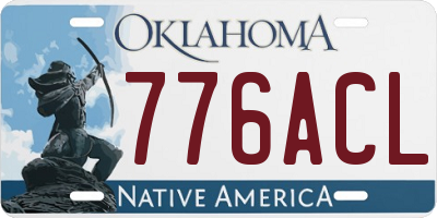 OK license plate 776ACL