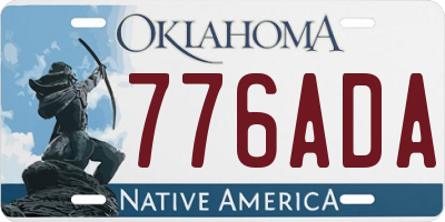 OK license plate 776ADA