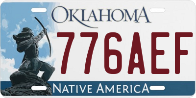 OK license plate 776AEF