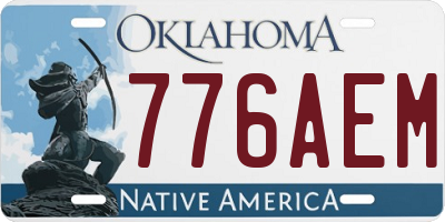 OK license plate 776AEM
