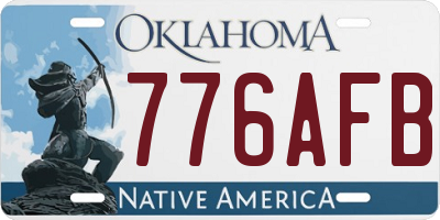 OK license plate 776AFB
