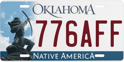 OK license plate 776AFF