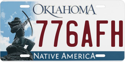 OK license plate 776AFH