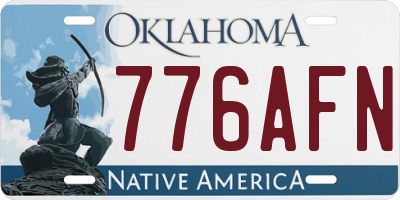 OK license plate 776AFN
