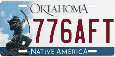 OK license plate 776AFT