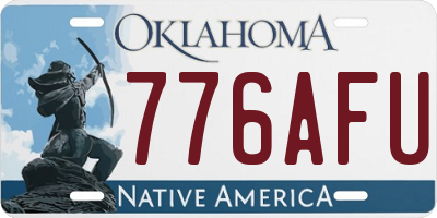 OK license plate 776AFU