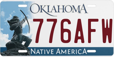 OK license plate 776AFW