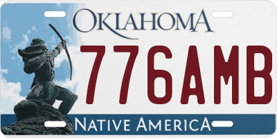 OK license plate 776AMB