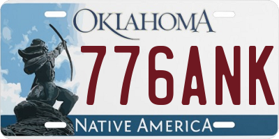 OK license plate 776ANK