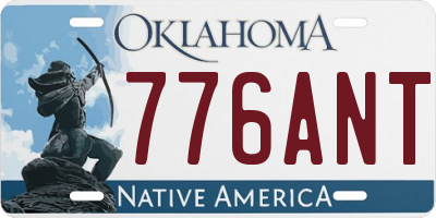 OK license plate 776ANT